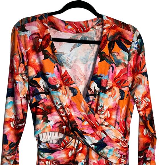 Soft Surroundings Always Lovely Wrap Maxi Dress Fanfare Floral Size Large - Picture 3 of 10